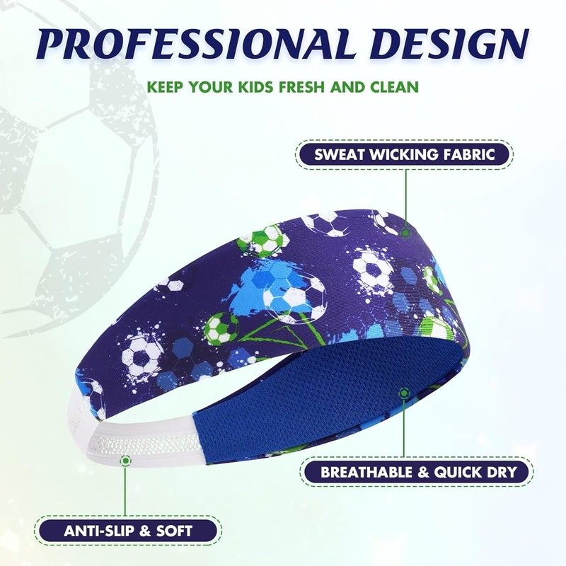 WAWSAM Kids Sports Headbands for Boys - Soccer Sweatbands for Kids, Athletic Headbands for Running, Basketball, Football, and Outdoor Play, Ages 4-9 - Image 3